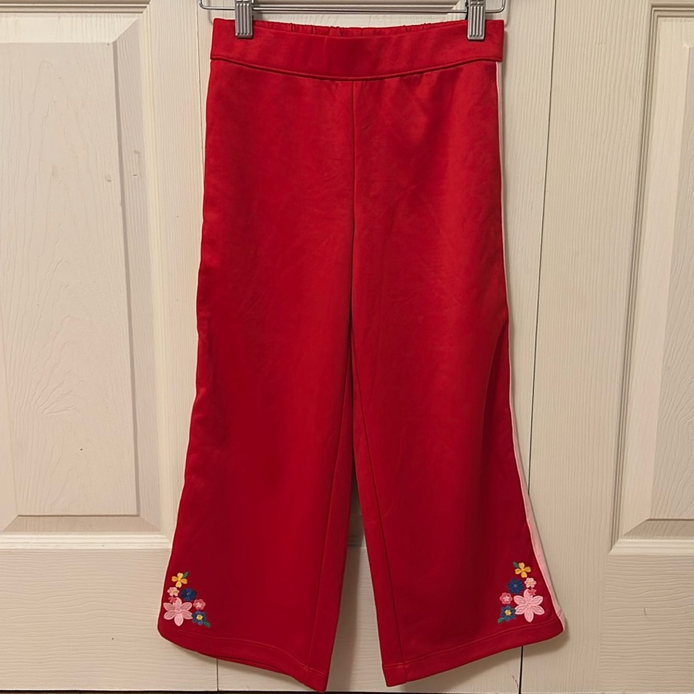 Janie and Jack girls red wide leg pants size 7